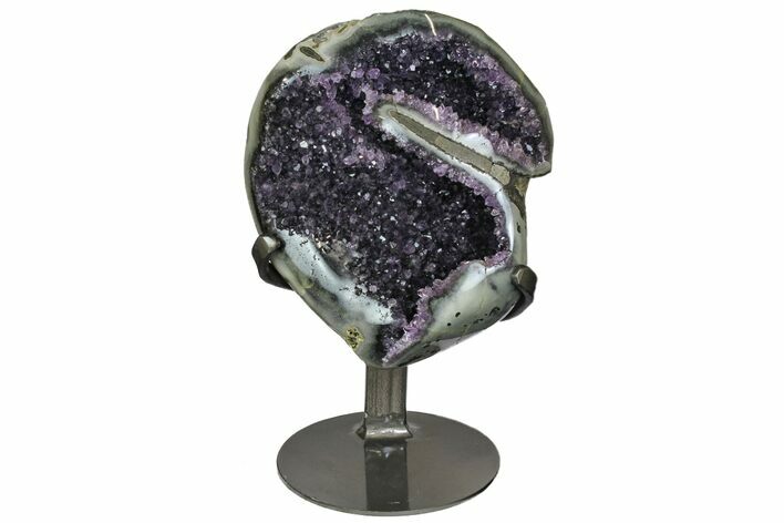 Amethyst Geode Section With Metal Stand - Uruguay #152208